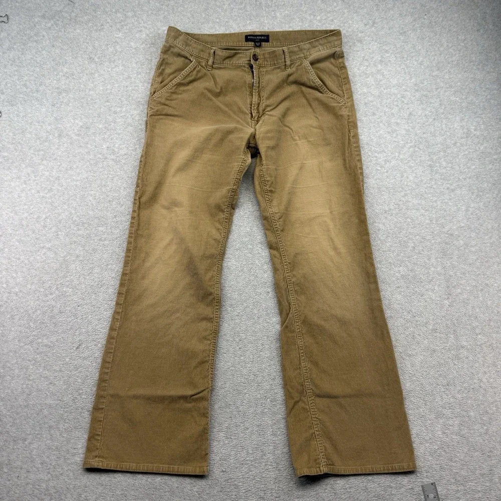 Banana Republic 36x34 Corduroy Pants Mens Brown Tan‎ Straight Leg Cotton